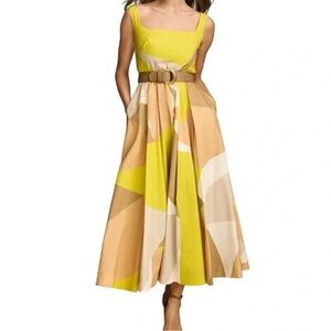 [Donna Karan] Print Sleeveless Midi Dress
